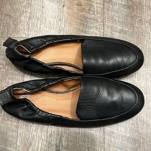 Franco Sarto black leather slip on loafer size size 6
